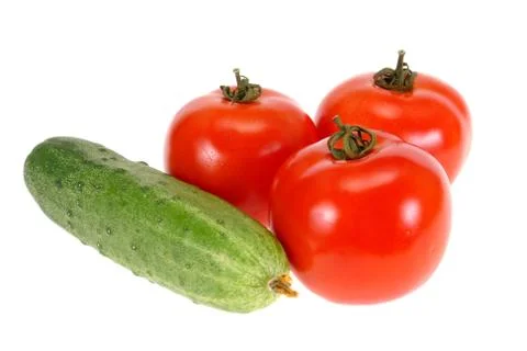 Cucumber with tomato Stock Photos