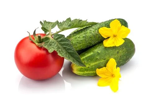 Cucumber with tomato Stock Photos