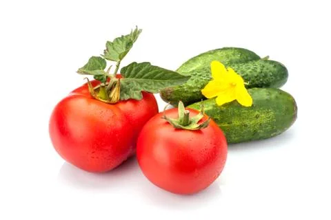 Cucumber with tomato Foto stock