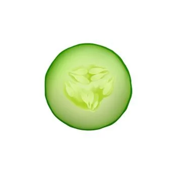 Cucumber vector isolated slice fresh icon illustration food green vegetable o Stock Illustration