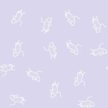 Cucumber vegetable character line seamless pattern 스톡 일러스트