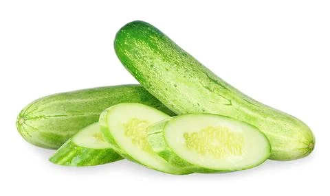 Cucumber vegetable isolated on white background. Stock Photos