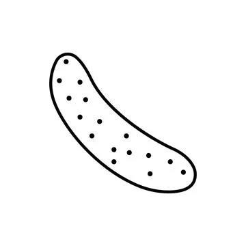 Cucumber vegetable vector icon line black EPS 10. Outline flat illustration. Stock Illustration