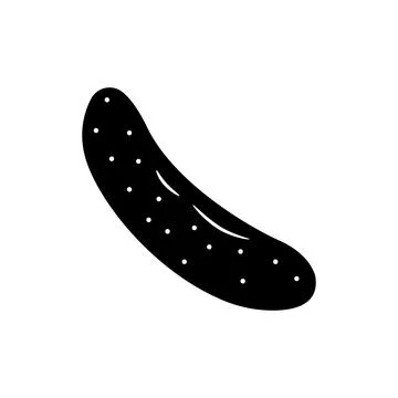 Cucumber vegetable vector icon solid black EPS 10. Cucumber flat illustration Stock Illustration