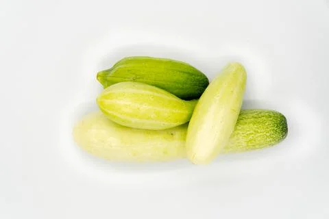 Cucumber vegetables on a white background Stock Photos