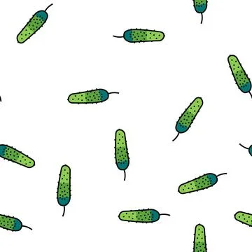 Cucumber vitamin vegetable vector seamless pattern Stock Illustration