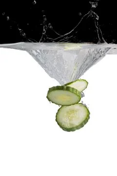 Cucumber in water Stock Photos