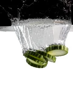 Cucumber in water Stock Photos