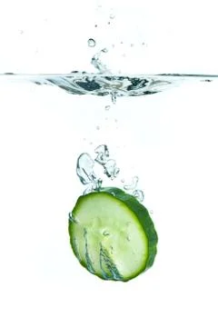 Cucumber in water Stock Photos