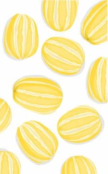 Cucumber yellow gold fruit pattern isolated on white  Stock Illustration