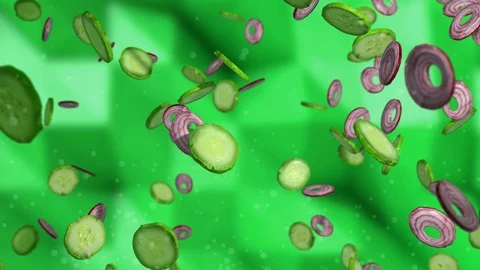 Cucumbers and onions Stock Footage 95817815