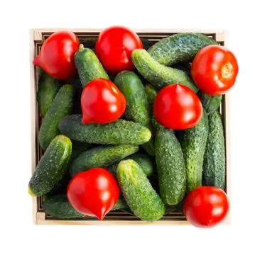 Cucumbers and tomatoes Stock Photos