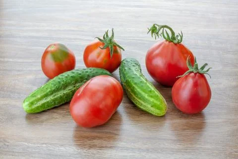 Cucumbers and tomatoes Stock Photos