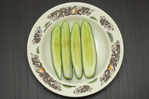 Cucumbers in dish Stock Photos