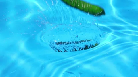 Cucumbers falling into water Stock-Footage 146627225