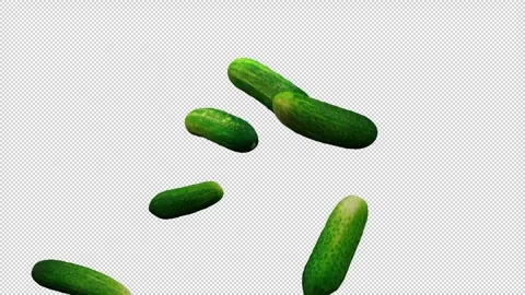 Cucumbers fountain – 3d render with alpha channel. Stock Footage 340903978