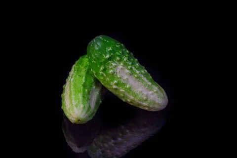 Cucumbers isolated on black background Stock Photos