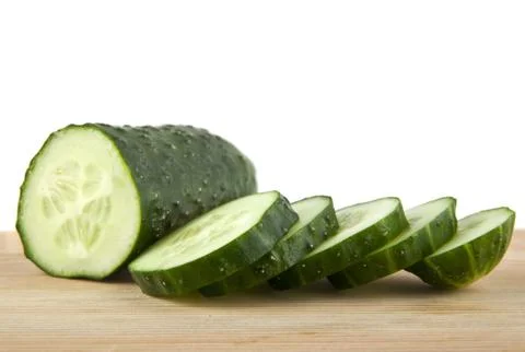 Cucumbers isolated on white background closeup Stock Photos