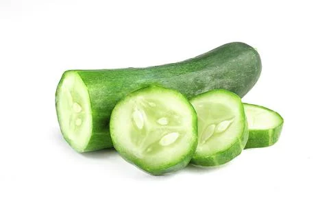 Cucumbers on an isolated white background Stock Photos