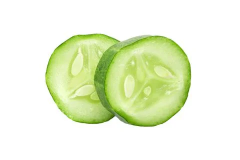 Cucumbers on an isolated white background Stock-Fotos