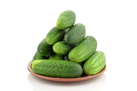 Cucumbers on a platter Stock Photos