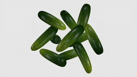 Cucumbers rotate in transparent background 動画素材 148392473