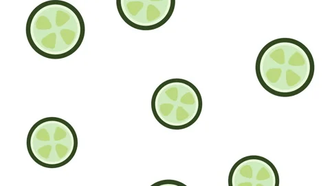 Cucumbers sliceds cosmetic pattern naimation Stock Footage 167615401