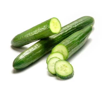 Cucumbers with slices Stock Photos