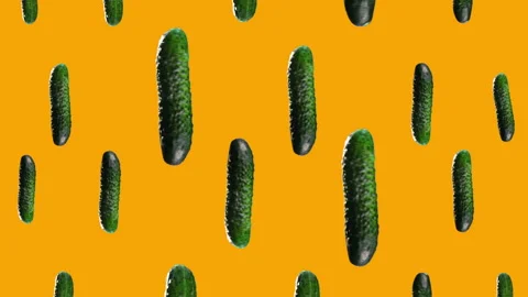 Cucumbers spinning around crossing screen Stock Footage 133325989