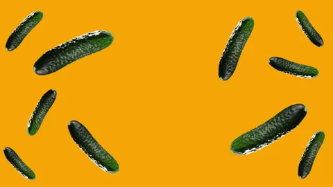 Cucumbers spinning around Stock Footage 133325888
