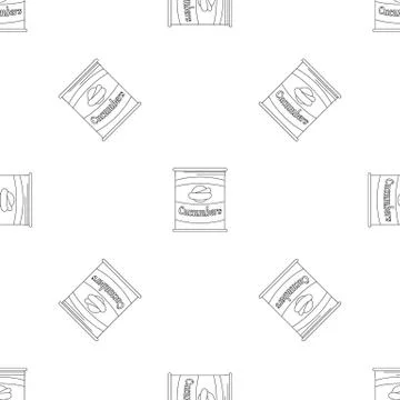 Cucumbers tin can pattern seamless Stock Illustration