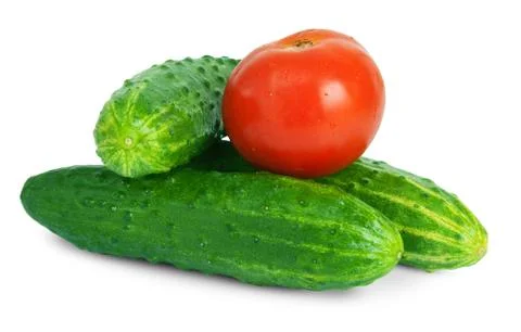 Cucumbers with tomato Stock Photos
