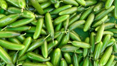 Cucumbers  top view vegetables Stock Footage 240425393