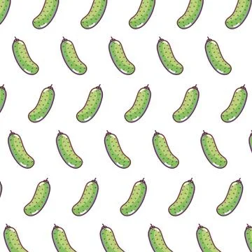 Cucumbers vegetables background Stock Illustration