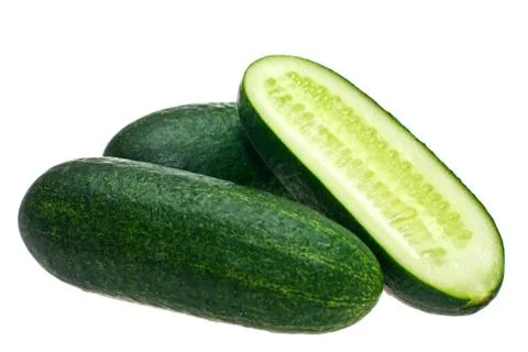 Cucumbers, white background, isolate Stock Photos