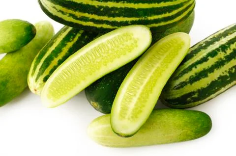 Cucumbers on white background Stock Photos