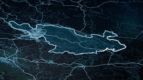 Cucuta Colombia Glowing Digital Map Animation 4K Stock Footage 340143643