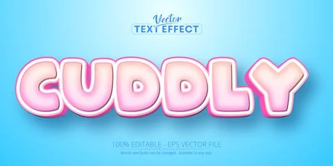 Cuddly text, cartoon style editable text effect Stock Illustration