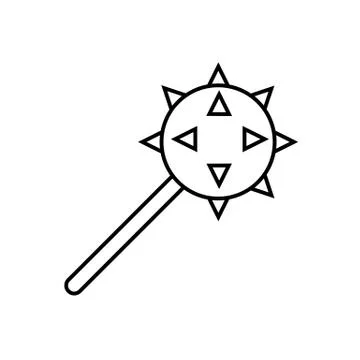 Cudgel icon element of weapon icon for mobile concept and web apps. Thin line Stock Illustration