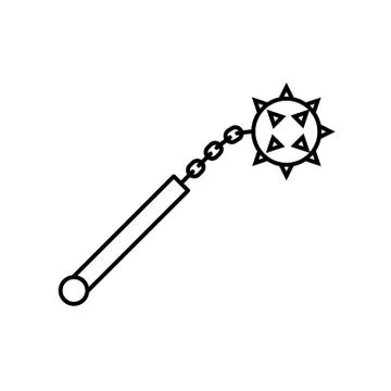 Cudgel icon element of weapon icon for mobile concept and web apps. Thin line Illustrazione stock