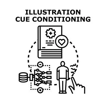 Cue conditioning process for human behavior and learning Illustrazione stock