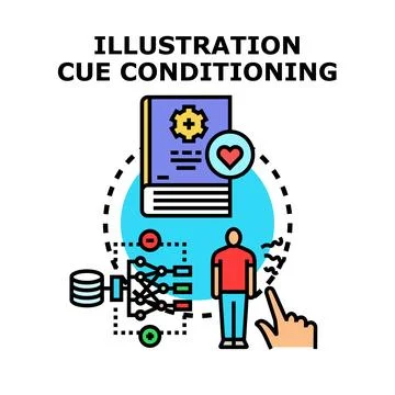 Cue conditioning process for human behavior and learning Stock Illustration