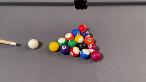 Cue Hitting Pool Balls Video stock 244760208