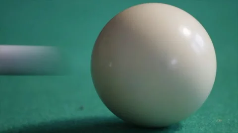 Cue Hitting White Ball Stock Footage 55890058
