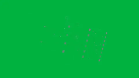 Cue starting magenta node net rotating on transparent bg, hollow squares Stock Footage 329572990