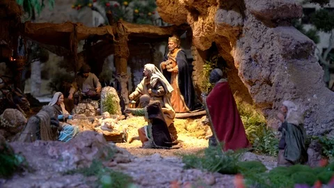 Cuenca, Ecuador - 2019-01-03 - Animated Christmas Nativity Scene - Wise Men Stock Footage 113407425