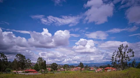 Cuenca, Ecuador. Andes. View on village. Clouds are moving. . 4K time lapse Stock Footage 64082252