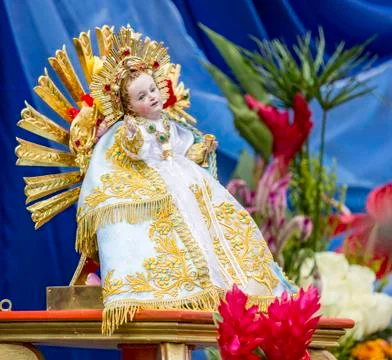 Cuenca, Ecuador - December 24, 2015 - Famous statue of baby Jesus is at the h Stock Photos