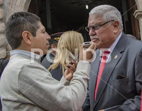 Cuenca, Ecuador - December 24, 2015 - Marcelo Cabrera, mayor of Cuenca, is in Stock Photos