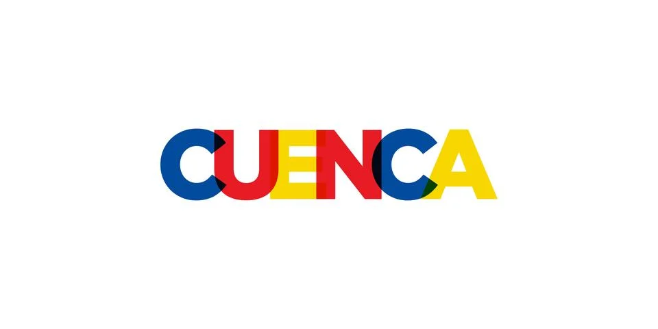 Cuenca in the Ecuador emblem. The design features a geometric style, vector.. Illustrazione stock